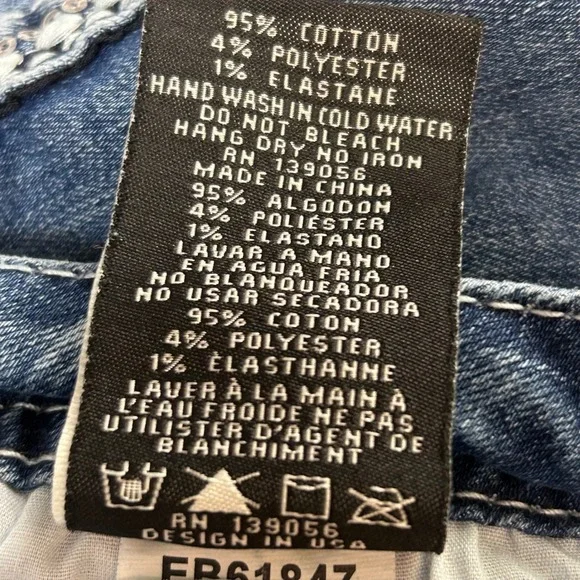 Grace in LA Women Bootcut Jeans 33 Easy Fit Embroidered Sequin Western Southwest - Picture 13 of 13